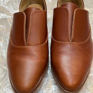 Nisolo Emma d"Orsay Oxford size 7.5 tan leather slip-on loafers
